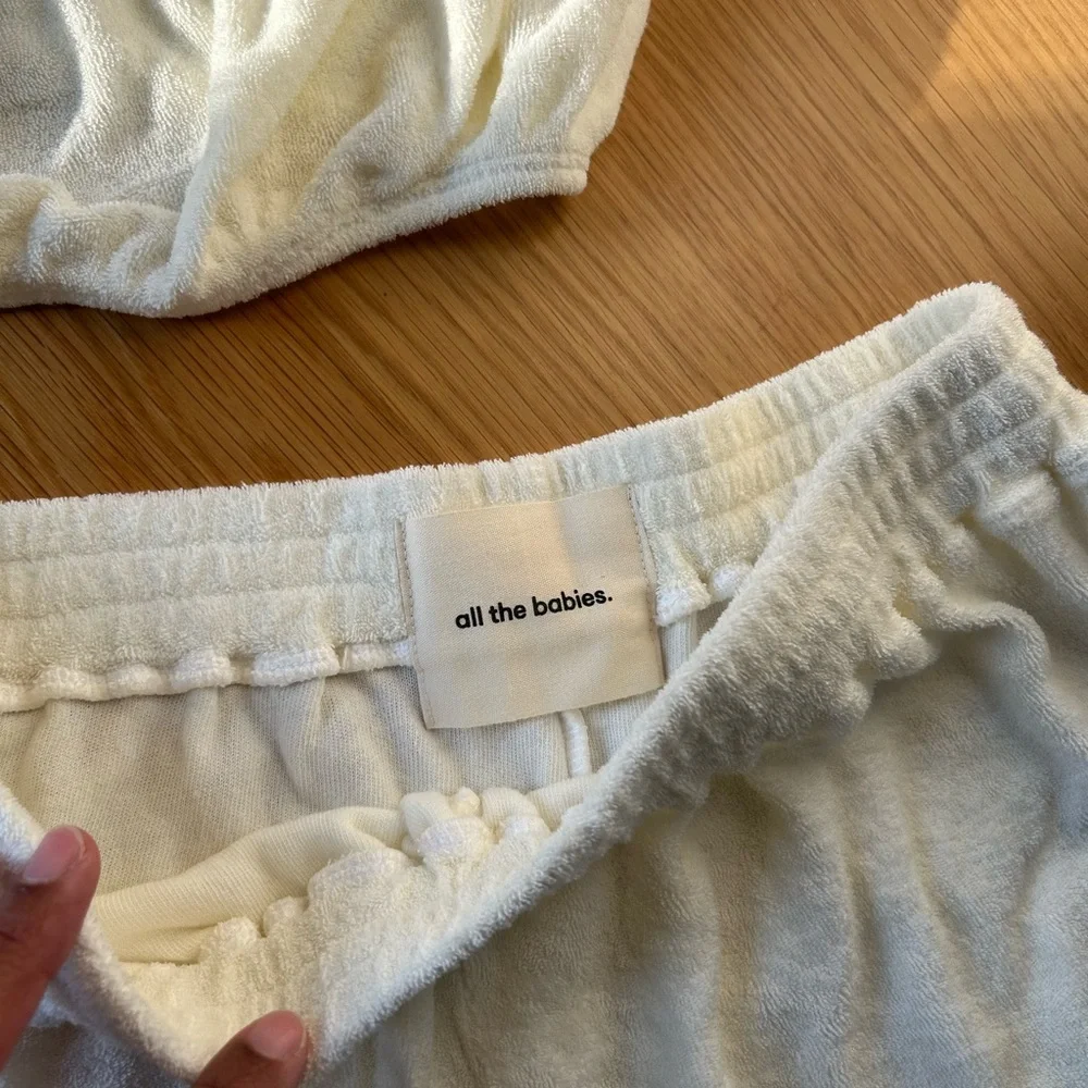 all the babies White Terry Cloth Bandeau and Shorts Set - Picture 3 of 4